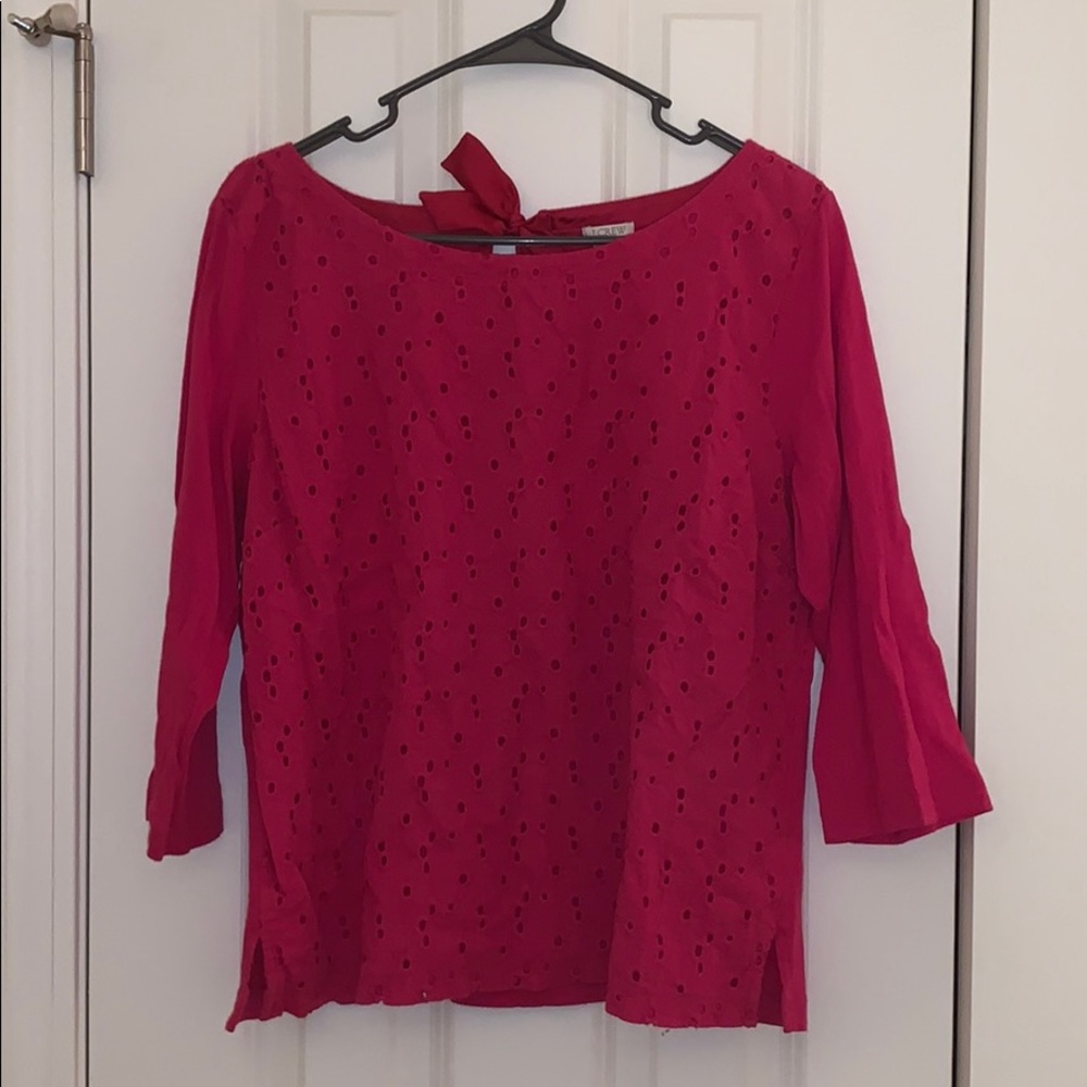 j crew eyelet top